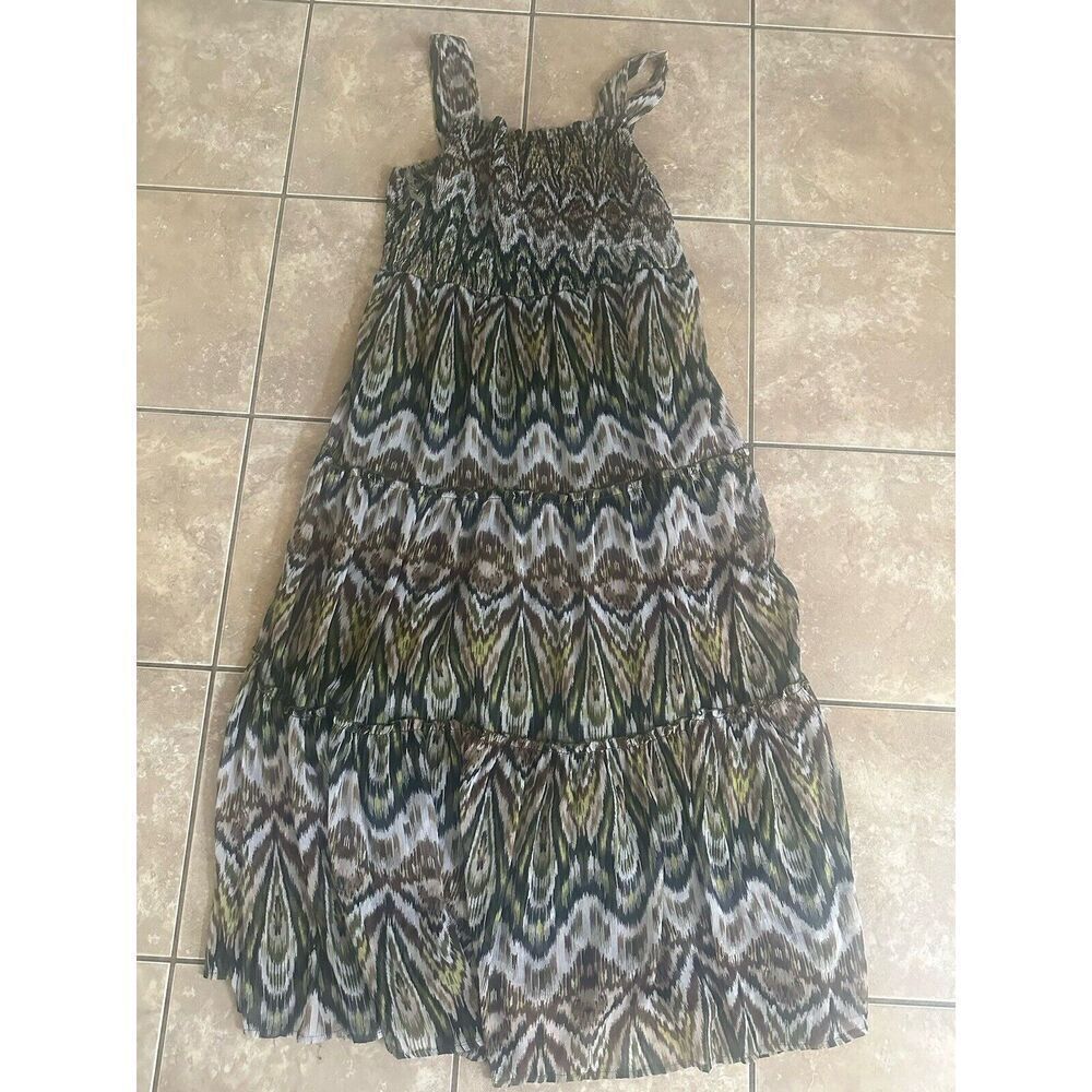 Silhouettes 18 Maxi Tiered Printed Dress Lined
